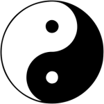 Aquí había un símbolo del Yin-Yang